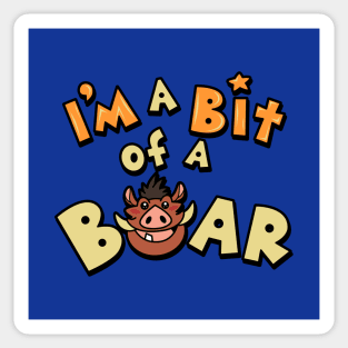 Funny Cute Kawaii Animals Boar Clever Pun Typography Meme Sticker